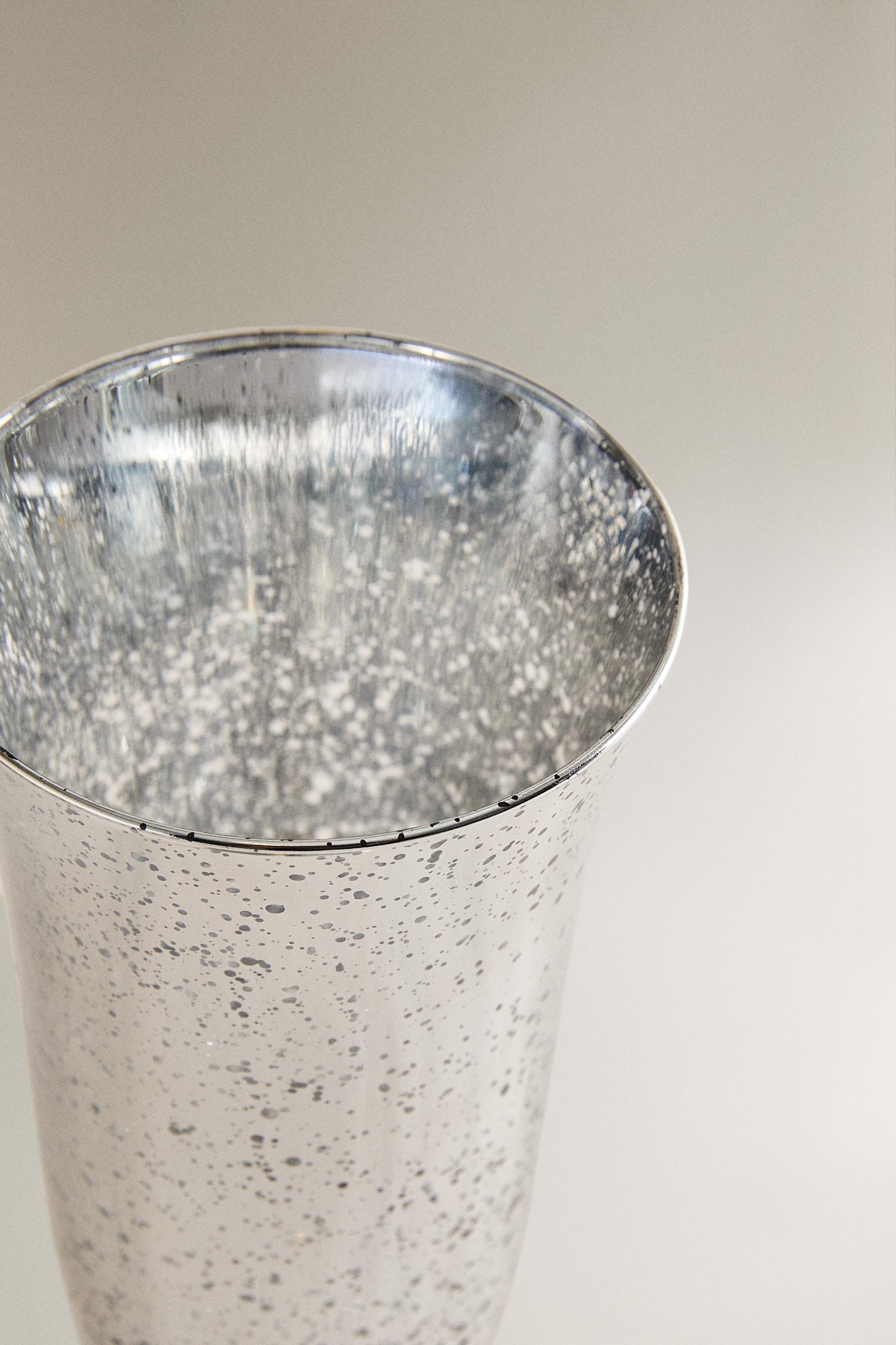 MERCURIZED GLASS CHRISTMAS FLUTE GLASS